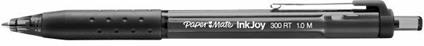 Penna Paper Mate InkJoy 300 a scatto nero con grip in gomma punta media