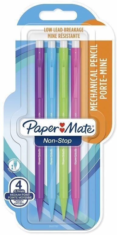 Matita a mina Papermate Non Stopp 0,7 mm Colori Fun Assortiti - Blister da 4