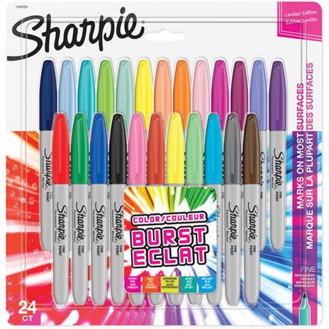 SHARPIE Pennarelli Indelebili, Punta Fine, Confezione da 24