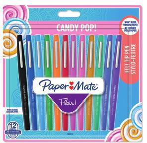 Penna Papermate Flair-Nylon Candy Pop Colori Assortiti - Blister da 12