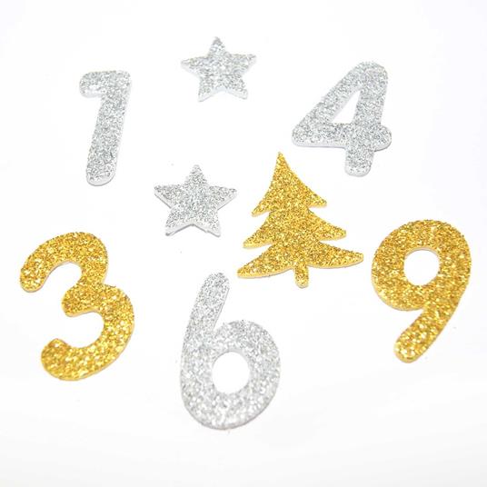 Numeri adesivi glitter