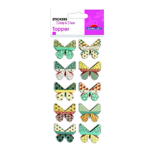 10 adesivi 3D Farfalle Origami - Global Gift - Cartoleria e scuola | IBS