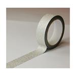 Nastro per mascheratura - Bianco - Glitter argento - Riposizionabile - 15 mm x 10 m