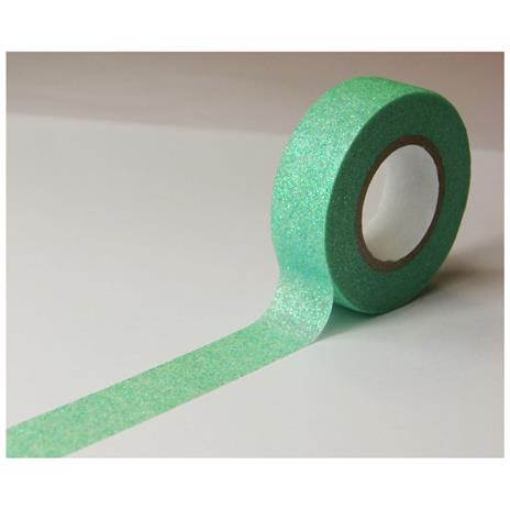 Nastro per mascheratura - Verde chiaro - Glitter - Riposizionabile - 15 mm x 10 m