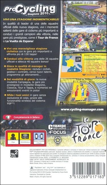 Pro Cycling Manager Tour de France 2010 - gioco per Sony PSP - Cyanide -  Sport - Ciclismo - Videogioco | IBS