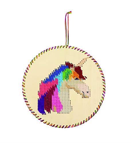 Graine Créative Set Sospensione da Ricamo in Legno - Testa di Unicorno - 2