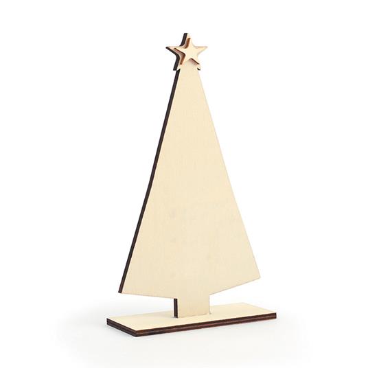 Albero di Natale in legno per decorare - 9 x 19,5 cm - 2