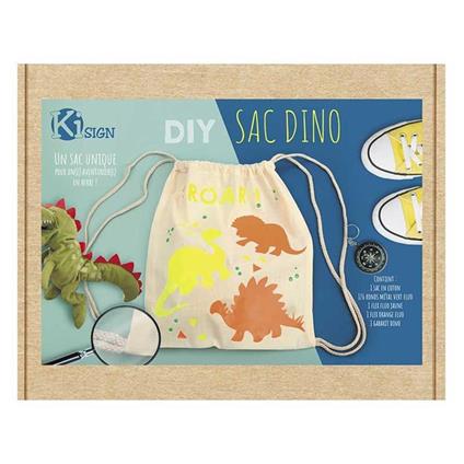 Kit fai da te - Personalizza la tua borsa a forma di dinosauro