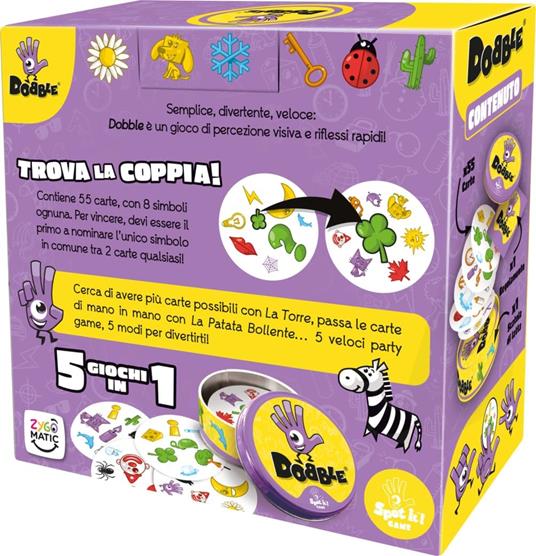 Asmodee: Dobble, Eco-Sleeve, Divertente Gioco da Tavolo per Tutta la Famiglia, 2-8 Giocatori, 6+ Anni, Edizione in Italiano - 2