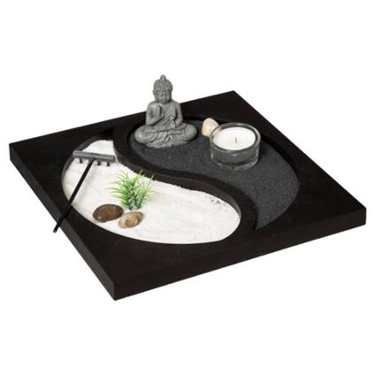 Decorazione con figura di Buddha GARDEN ZEN, simbolo yin yang