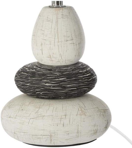 Lampada da tavolo con paralume, Ø 18 x 33 cm, bianco con base in pietra - 2