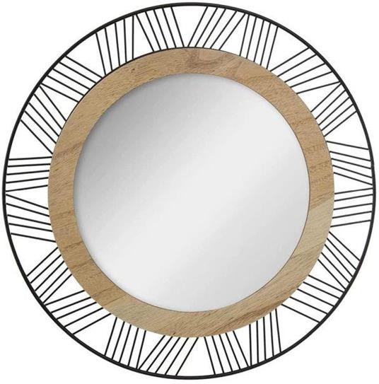 Specchio da Parete Rotondo in Rattan 45cm