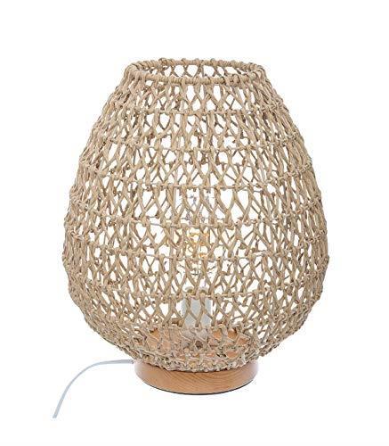 Lampada da tavolo in metallo e carta H 35,5 cm Beige