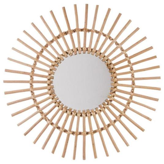 Specchio a forma di Sole in Rattan 58x58cm - Atmosphera Createur  d'interieur - Casa e Cucina | IBS