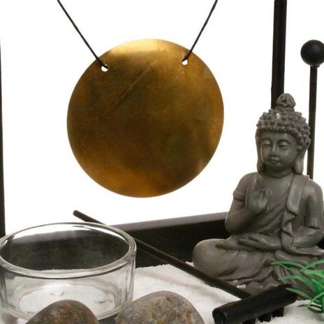 Giardino Zen con Buddha e Gong 15x12x17cm - 2