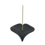 Aromandise Ginkgo Porta incenso, Pietra, Nero, 1,7 x 11 x 11 cm