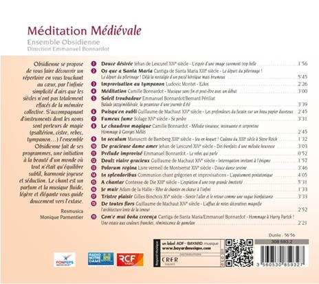 Ensemble Obsidienne - Meditation Medievale - CD Audio di Ensemble Obsidienne - 2