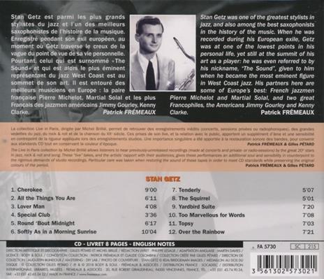 Live in Paris 1959 - CD Audio di Stan Getz - 2