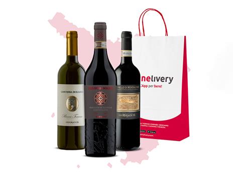 SMARTBOX - Rosso di Sera con Winelivery: scopri la Toscana con 3 bottiglie di vino a domicilio - Cofanetto regalo - 4