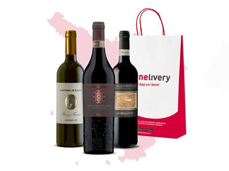 SMARTBOX - Rosso di Sera con Winelivery: scopri la Toscana con 3 bottiglie di vino a domicilio - Cofanetto regalo - 3