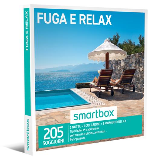 SMARTBOX - Fuga e relax - Cofanetto regalo - 1 notte con colazione e 1  momento relax per 2 persone - Smartbox - Idee regalo