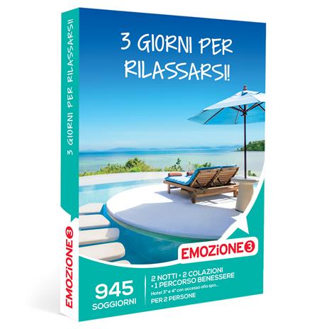 EMOZIONE3 - 3 giorni per rilassarsi! - Cofanetto regalo - 2 notti, 2 colazioni e 1 percorso benessere per 2 persone