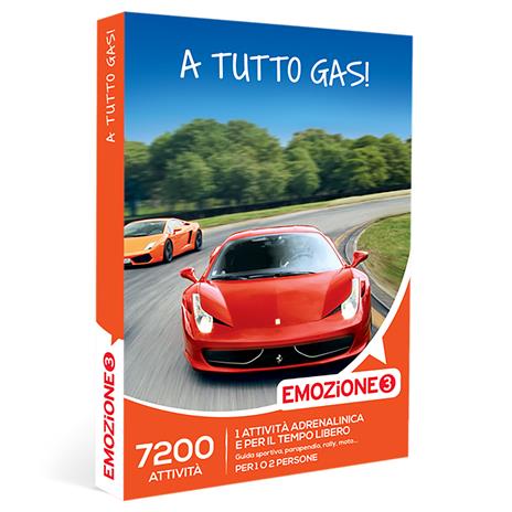 EMOZIONE3 A tutto gas! Cofanetto regalo 1 esperienza sportiva: guida, rally, parapendio e molto altro per 1 o 2 persone