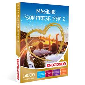 Idee regalo EMOZIONE3 - Magiche sorprese per 2 - Cofanetto regalo - 1 piacevole soggiorno o 1 deliziosa cena o 1 esperienza relax o 1 at Emozione3