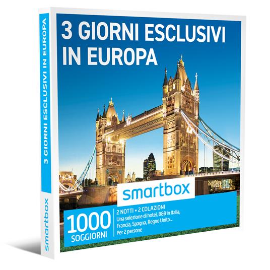 SMARTBOX - 3 giorni esclusivi in Europa - Cofanetto regalo - 2 notti con colazione per 2 persone