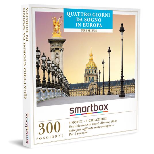 SMARTBOX - Quattro giorni da sogno in Europa - Cofanetto regalo - 3 notti  con colazione per una vacanza - Smartbox - Idee regalo