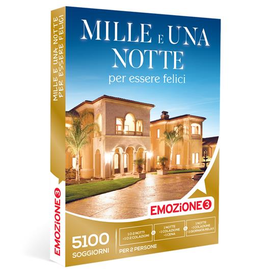 EMOZIONE3 - Mille e una notte per essere felici - Cofanetto regalo - 1 notte con colazione e un momento speciale o una cena