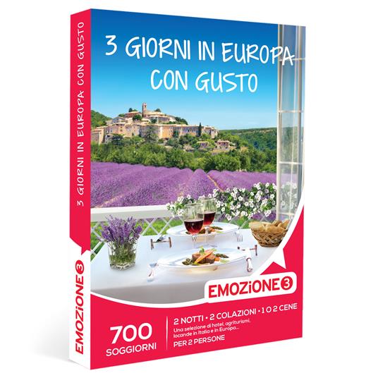 EMOZIONE3 - 3 giorni in Europa con gusto - Cofanetto regalo - 2 notti con  prima colazione e 1 o 2 cene in Italia e in Europa - Emozione3 - Idee regalo  | IBS