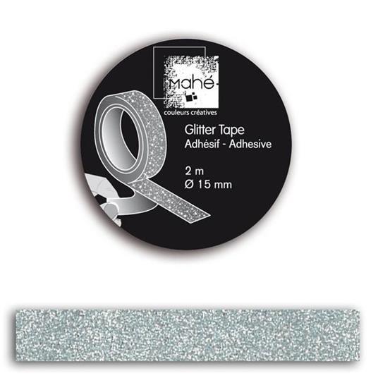 Masking Tape argento con glitter