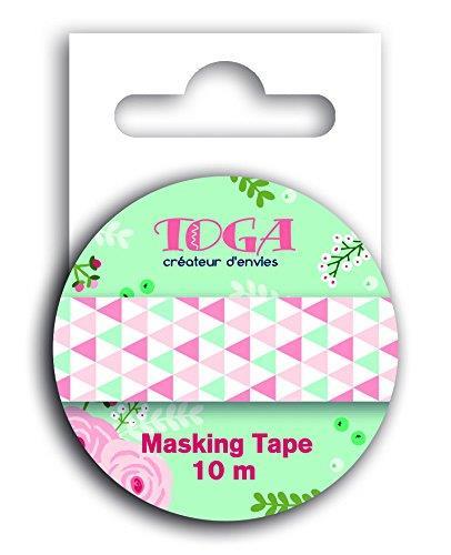 Toga mt88 Nastro di mascheratura Triangoli Washi Tape Verde/Rosa 5,5 x 7 x 1,5 cm