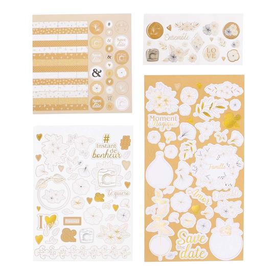 Kit di decorazione per scrapbooking rosa/oro - 2