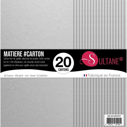 20 Carte Cartone - Grigio - 450g/m2 - A: 30,5 cm