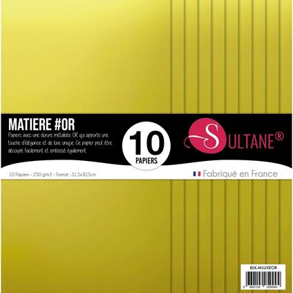 10 carte per Scrapbooking dorate - 250 g/m2 - A: 30,5 cm