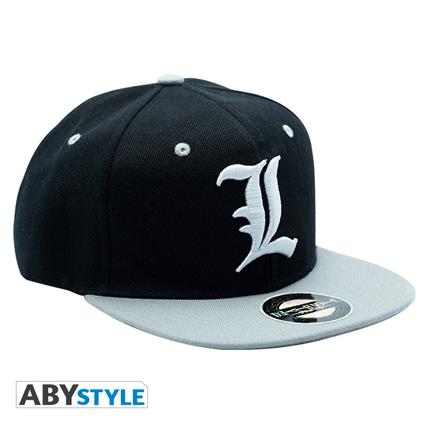 Death Note. Snapback Cap. Black & Grey. "L"