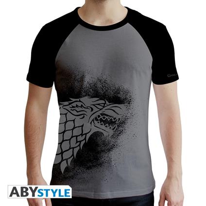 T-Shirt Unisex Tg. M Game Of Thrones: Stark Grey & Black Premium