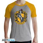 T-Shirt Unisex Tg. 2XL Harry Potter: Hufflepuff Grey & Yellow Premium