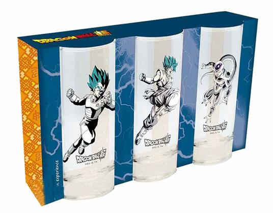 Set Di 3 Bicchieri Dragonball Super (Da 29 Cl) - Assalto A Freezer Di Goku E Vegeta - Abystyle