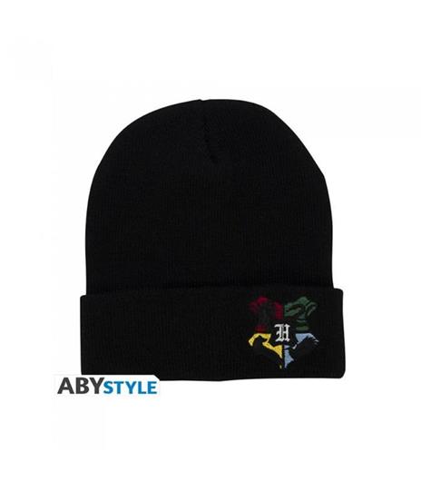 Harry Potter Beanie Hogwarts - Berretto Nero con Emblema di Hogwarts - Abystyle - 2