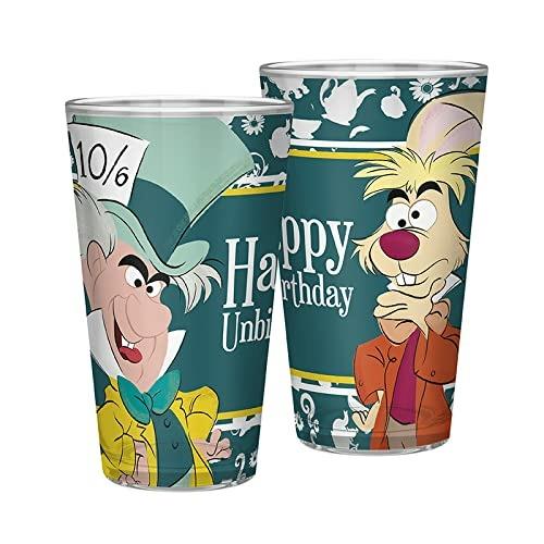 Disney Bicchiere 400ml Di Vetro Alice Happy Unbirthday (ABYVER190)