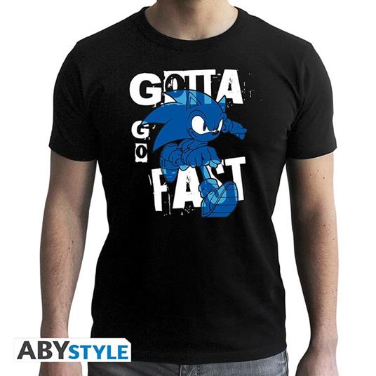 Sonic - Tshirt - Gotta Go Fast - Man Ss Black - New Fit