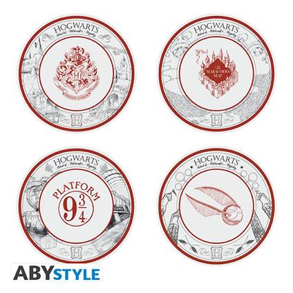 Harry Potte Set di 4 Piatti Mondo Harry Potter 21 cm ABYStyle - Abystyle -  Idee regalo