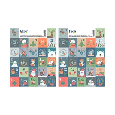 54 francobolli adesivi natalizi 3 cm - 2