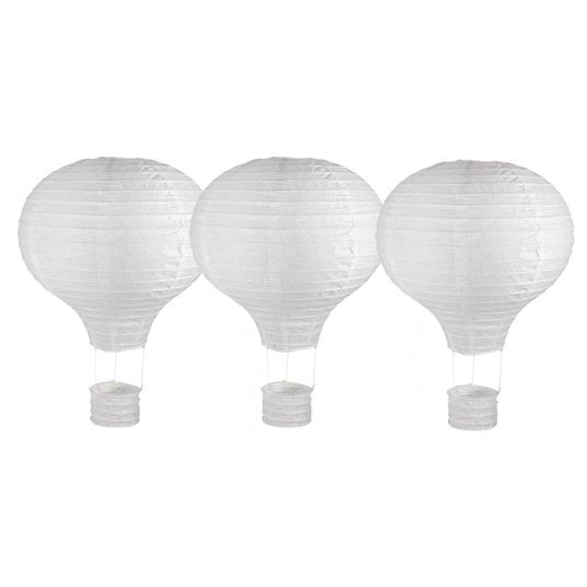3 lanterne di carta a palloncino con struttura in metallo Ø 30 x 40 cm