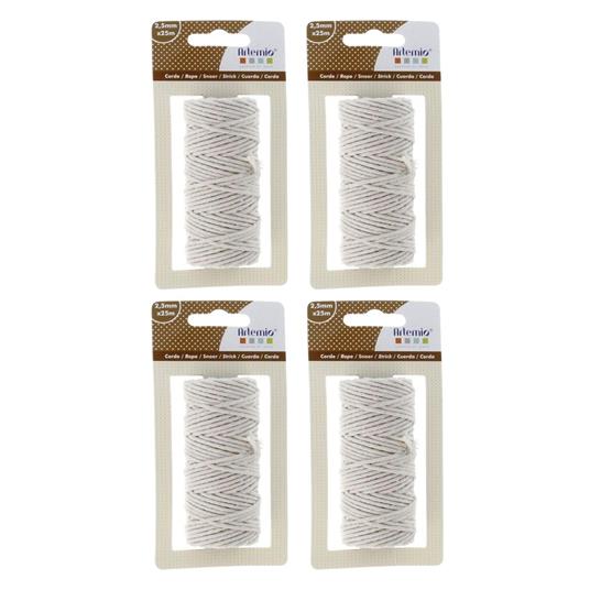 4 fili di cotone per macramè 25 m - Beige