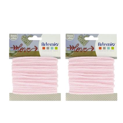 2 filati per maglieria 5 mm x 5 m - rosa