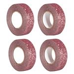 4 masking tape con glitter 5 m x 1,5 cm - rosa antico